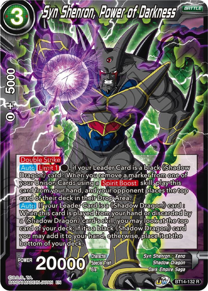 Syn Shenron, Power of Darkness BT14-132 card from Cross Spirits