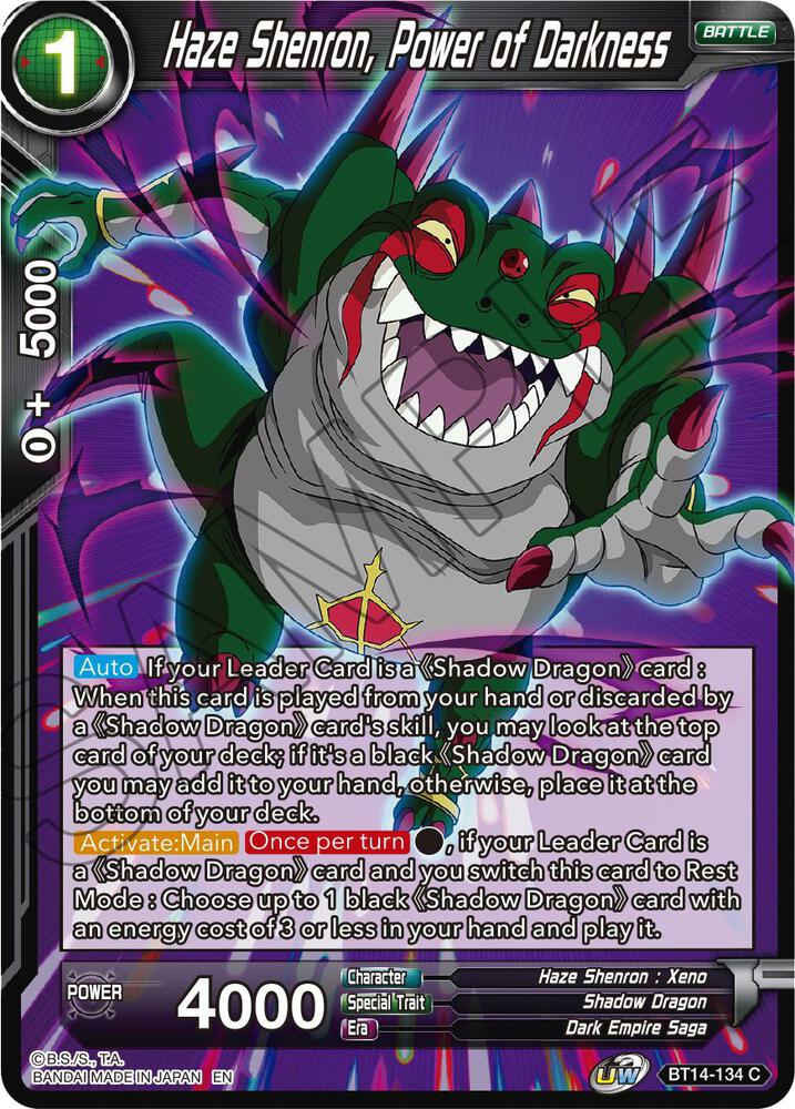 Haze Shenron, Power of Darkness BT14-134 card from Cross Spirits