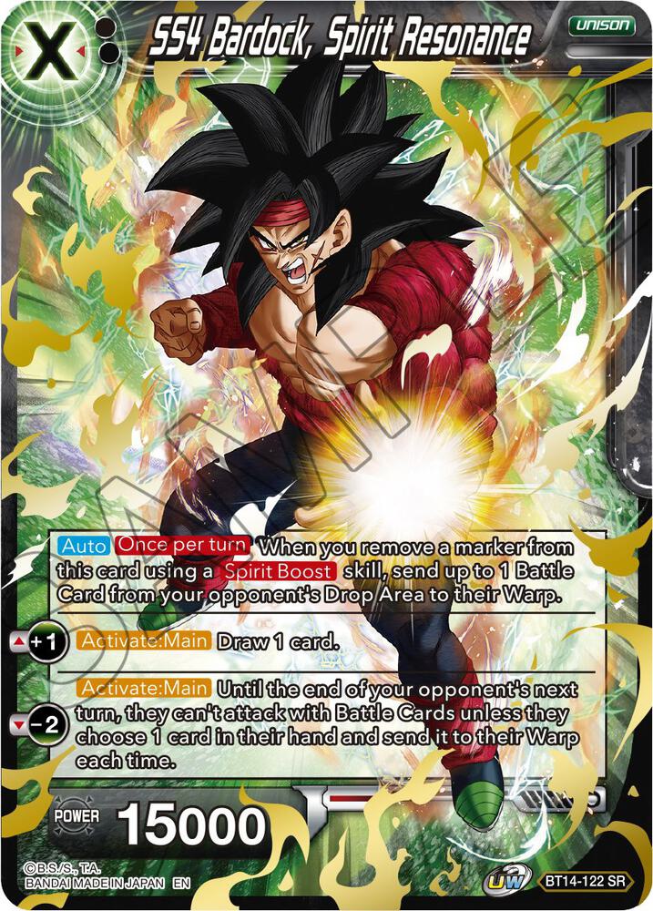 SS4 Bardock, Spirit Resonance BT14-122 card from Cross Spirits