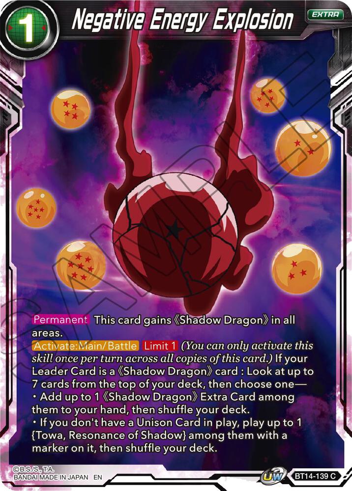 Negative Energy Explosion BT14-139 card from Cross Spirits