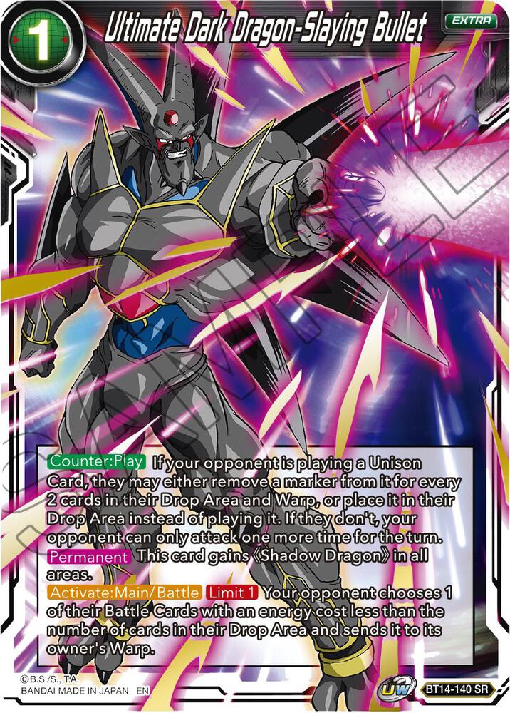 Ultimate Dark Dragon-Slaying Bullet BT14-140 card from Cross Spirits