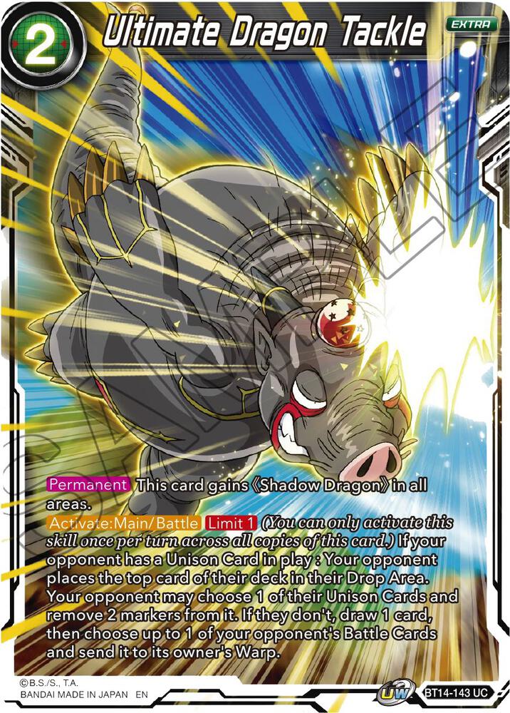 Ultimate Dragon Tackle BT14-143 card from Cross Spirits