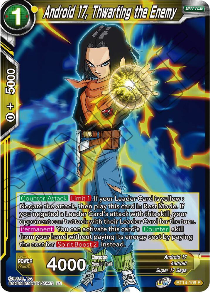 Android 17, Thwarting the Enemy BT14-109 card from Cross Spirits