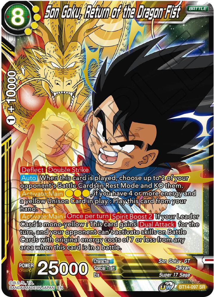 Son Goku, Return of the Dragon Fist BT14-097 card from Cross Spirits