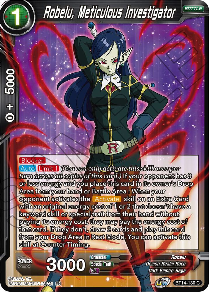 Robelu, Meticulous Investigator BT14-130 card from Cross Spirits