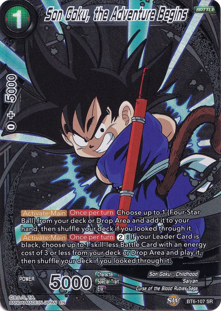 Son Goku, the Adventure Begins BT6-107 card from Collector's Selection Vol. 1