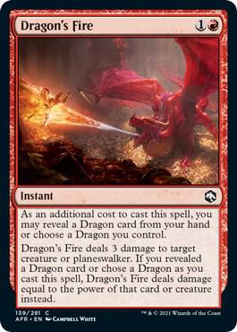 Dragon's Fire 139 card from Adventures in the Forgotten Realms