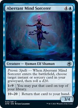 Aberrant Mind Sorcerer 44 card from Adventures in the Forgotten Realms
