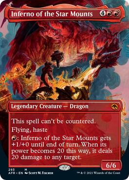 Inferno of the Star Mounts (Borderless) 293 card from Adventures in the Forgotten Realms