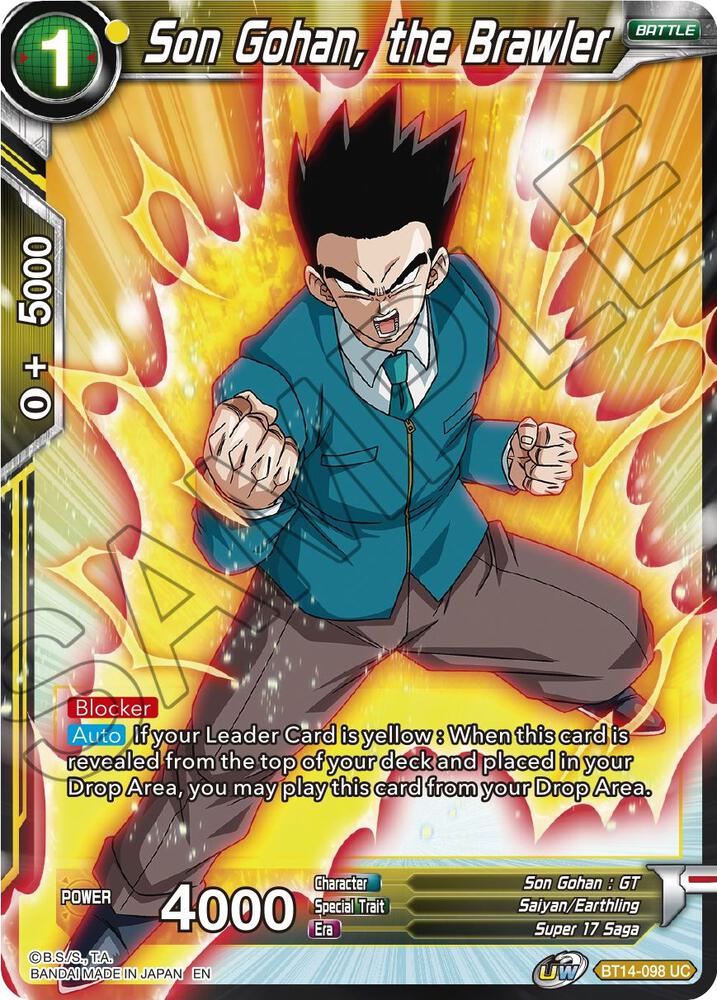 Son Gohan, the Brawler BT14-098 card from Cross Spirits