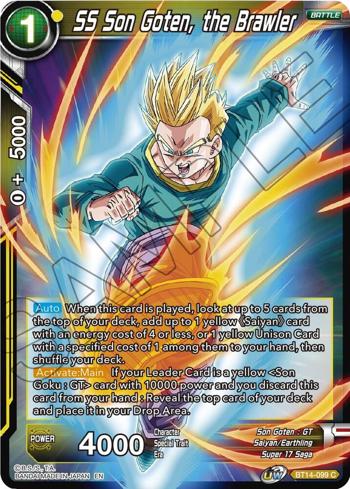 SS Son Goten, the Brawler BT14-099 card from Cross Spirits
