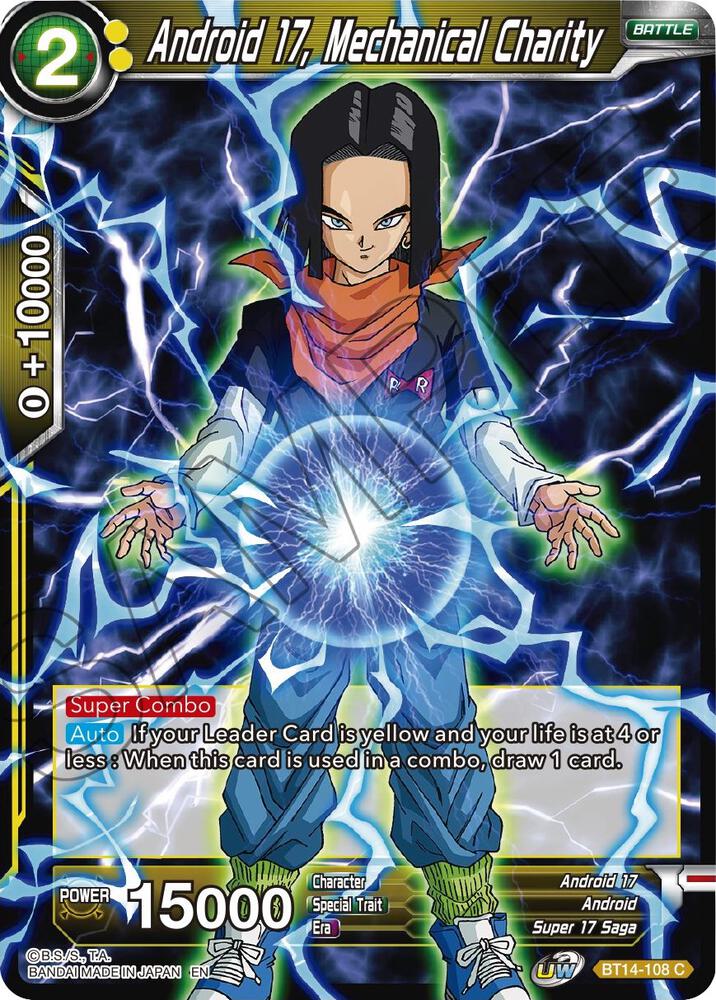 Android 17, Mechanical Charity BT14-108 card from Cross Spirits