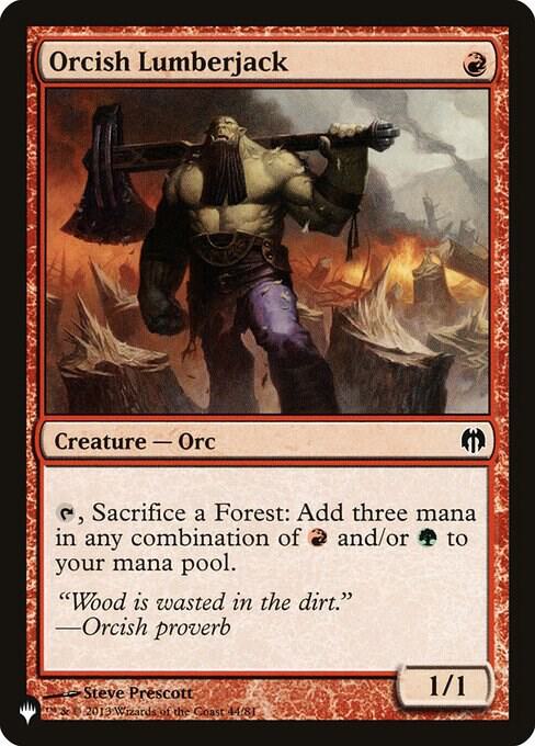 Orcish Lumberjack 44/81 card from The List Reprints