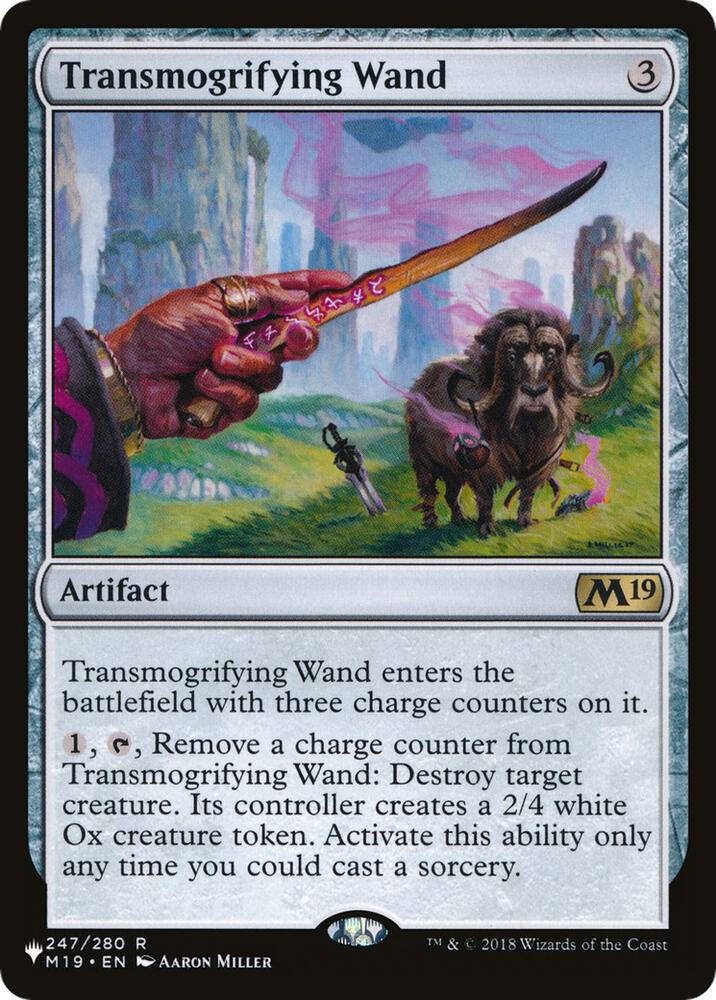 Transmogrifying Wand 247/280 card from The List Reprints