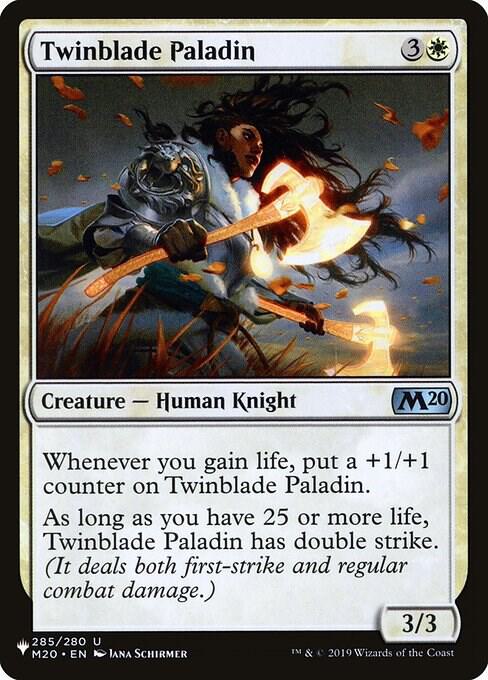 Twinblade Paladin 285/280 card from The List Reprints