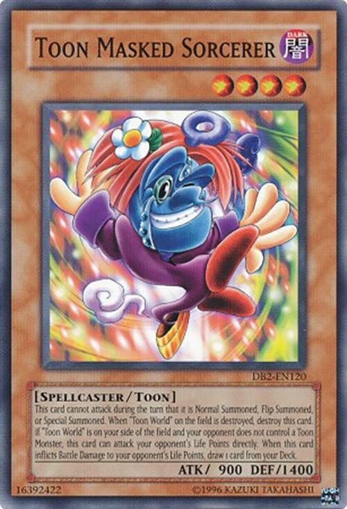 Toon Masked Sorcerer DB2-EN120 card from Dark Beginning 2