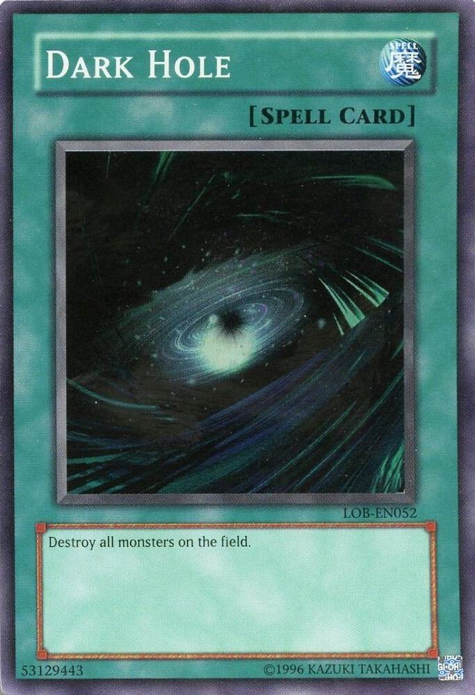 Dark Hole LOB-EN052 card from Legend of Blue Eyes White Dragon (Worldwide English)