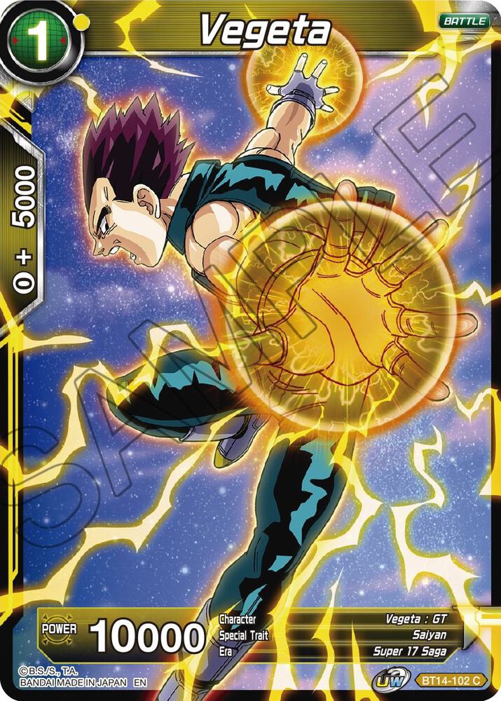 Vegeta BT14-102 card from Cross Spirits
