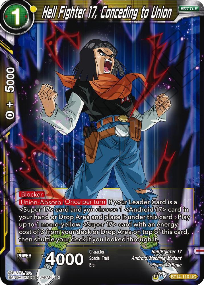 Hell Fighter 17, Conceding to Union BT14-110 card from Cross Spirits