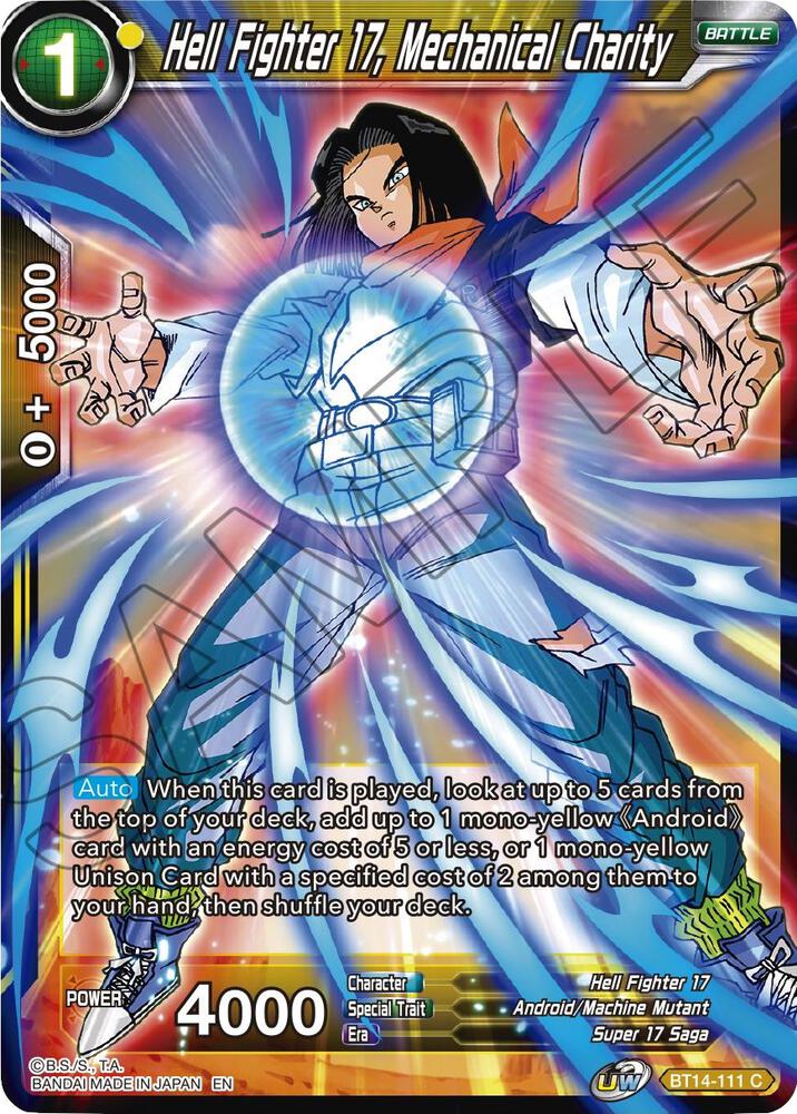 Hell Fighter 17, Mechanical Charity BT14-111 card from Cross Spirits