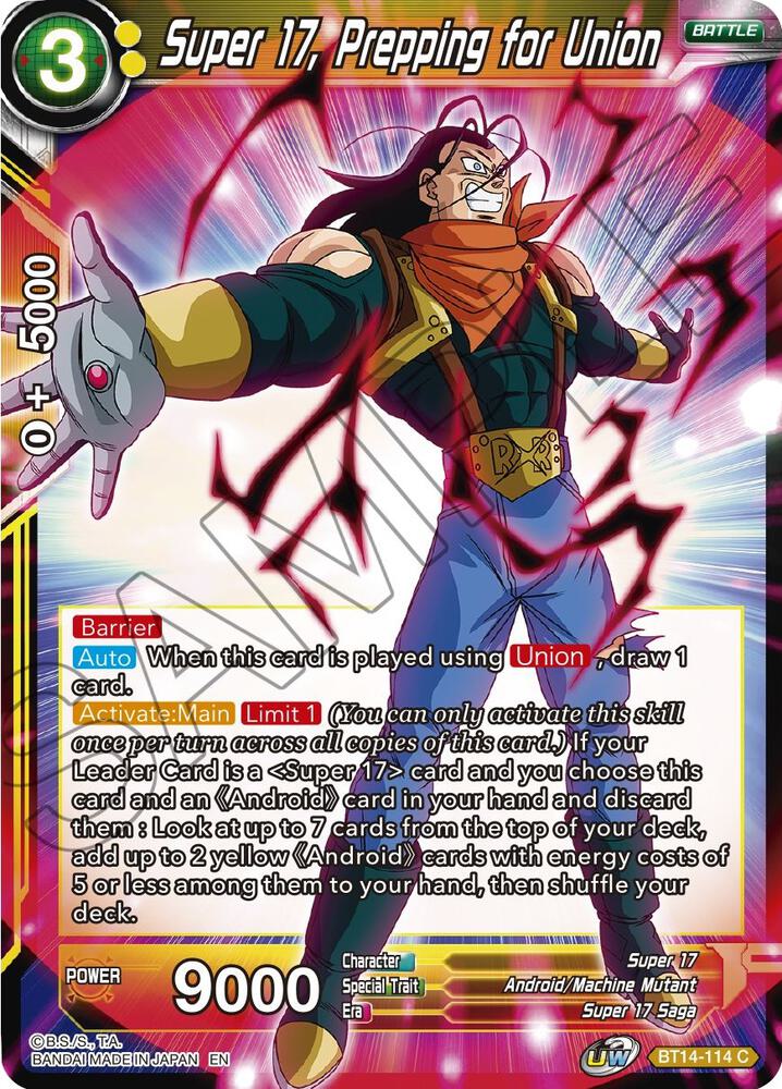 Super 17, Prepping for Union BT14-114 card from Cross Spirits