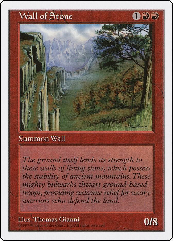 Wall of Stone card from Fifth Edition