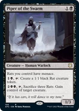Piper of the Swarm 106 card from Commander: Adventures in the Forgotten Realms