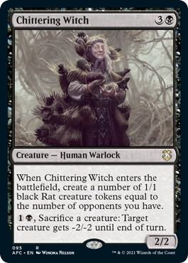 Chittering Witch 95 card from Commander: Adventures in the Forgotten Realms