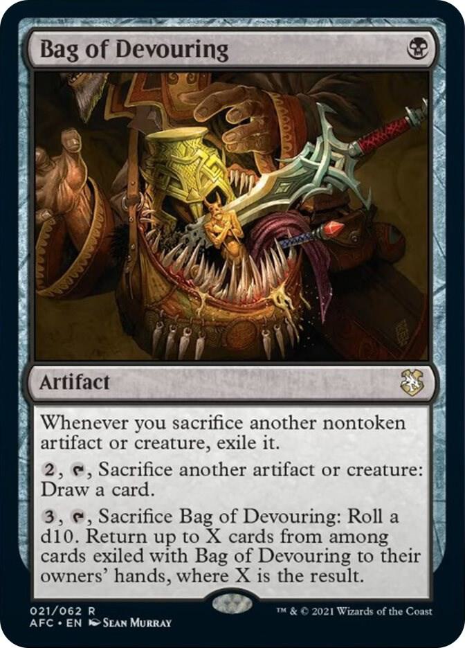Bag of Devouring 21 card from Commander: Adventures in the Forgotten Realms