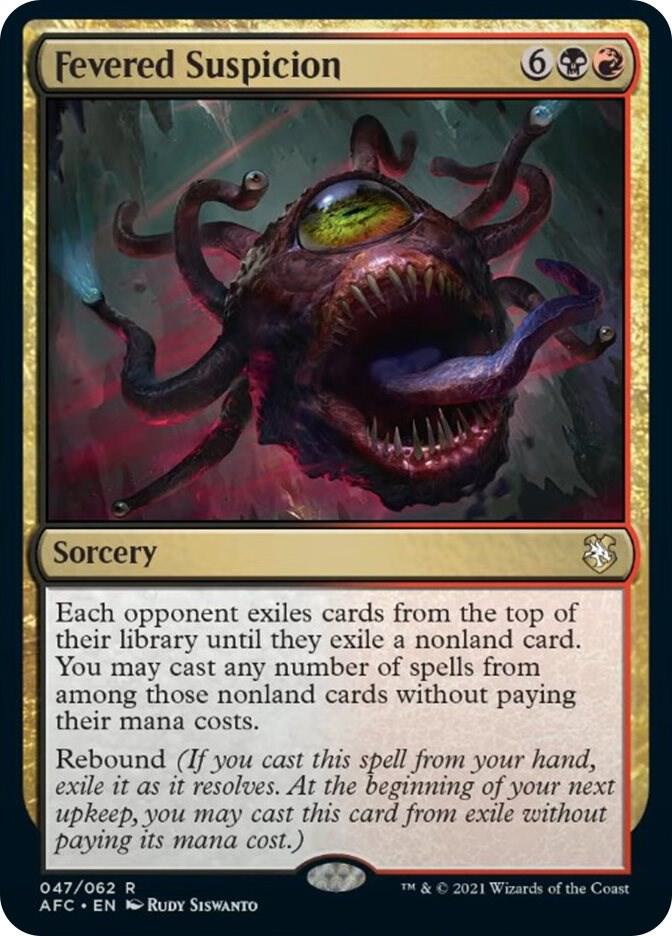 Fevered Suspicion 47 card from Commander: Adventures in the Forgotten Realms