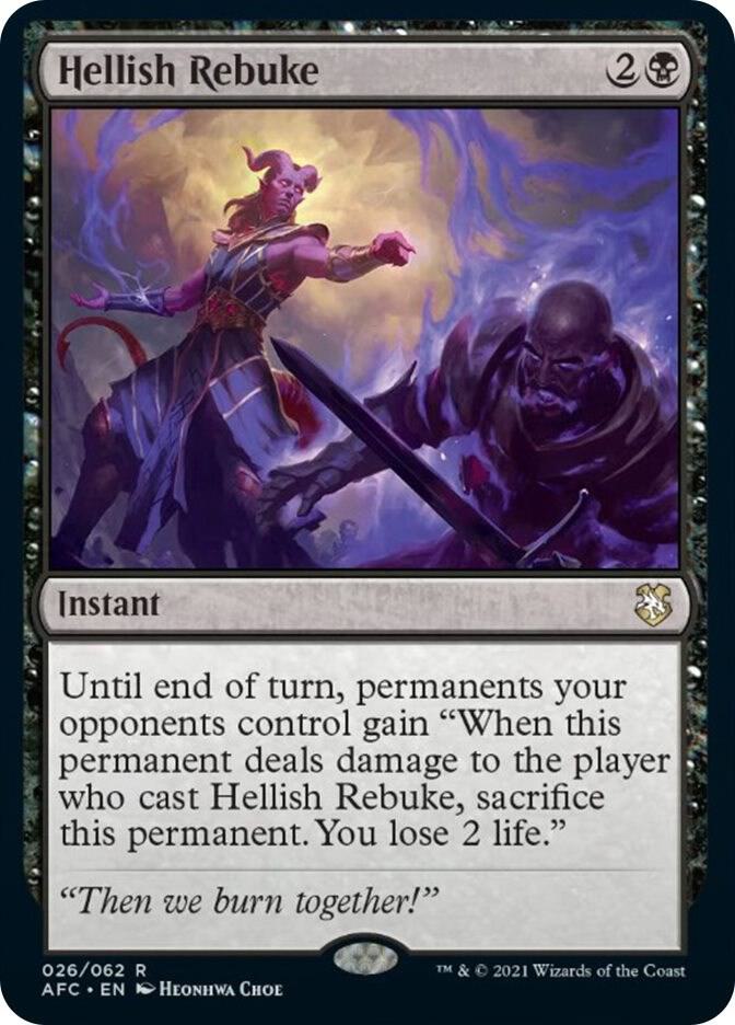 Hellish Rebuke 26 card from Commander: Adventures in the Forgotten Realms