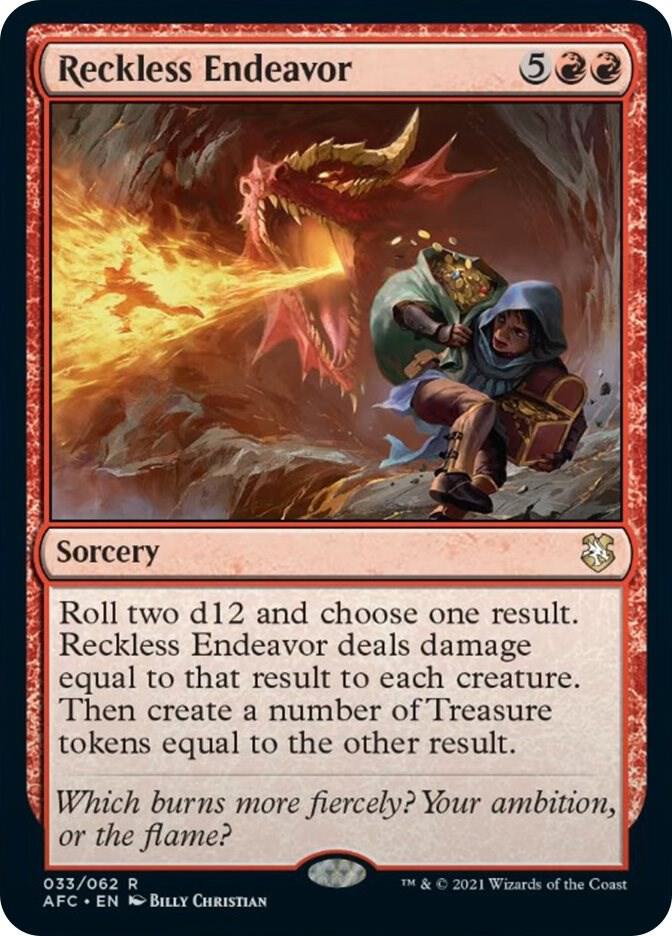 Reckless Endeavor 33 card from Commander: Adventures in the Forgotten Realms