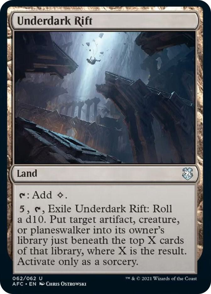 Underdark Rift 62 card from Commander: Adventures in the Forgotten Realms