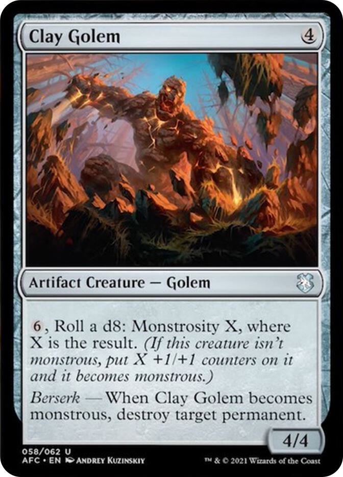 Clay Golem 58 card from Commander: Adventures in the Forgotten Realms