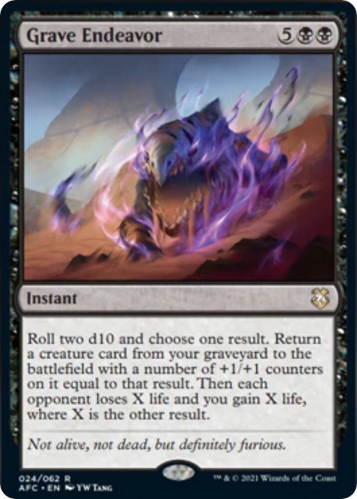 Grave Endeavor 24 card from Commander: Adventures in the Forgotten Realms