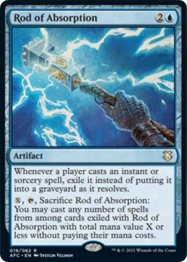 Rod of Absorption 19 card from Commander: Adventures in the Forgotten Realms