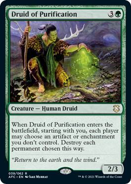 Druid of Purification 39 card from Commander: Adventures in the Forgotten Realms