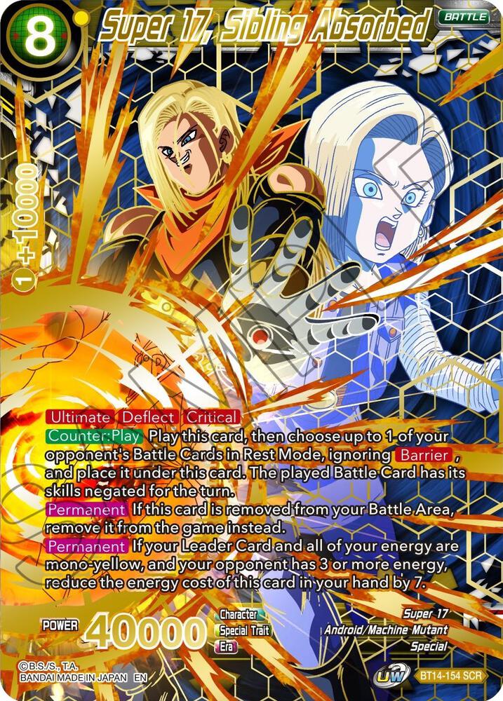 Super 17, Sibling Absorbed BT14-154 card from Cross Spirits