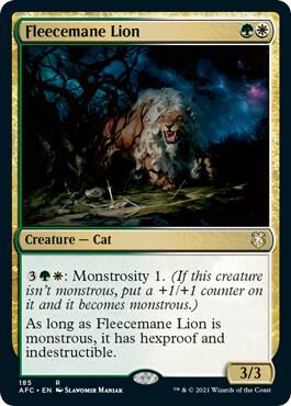Fleecemane Lion 185 card from Commander: Adventures in the Forgotten Realms