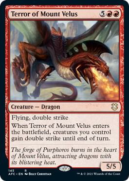 Terror of Mount Velus 145 card from Commander: Adventures in the Forgotten Realms