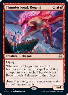 Thunderbreak Regent 147 card from Commander: Adventures in the Forgotten Realms
