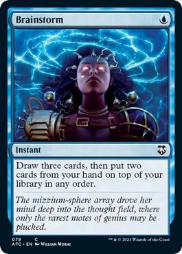 Brainstorm 79 card from Commander: Adventures in the Forgotten Realms