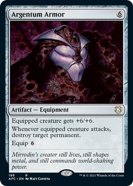 Argentum Armor 198 card from Commander: Adventures in the Forgotten Realms