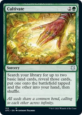 Cultivate 155 card from Commander: Adventures in the Forgotten Realms