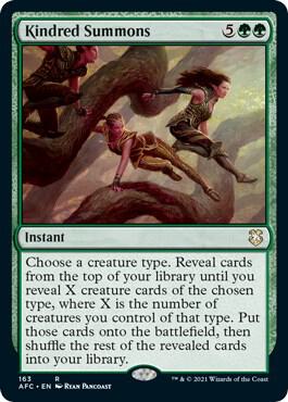 Kindred Summons 163 card from Commander: Adventures in the Forgotten Realms