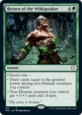 Return of the Wildspeaker 168 card from Commander: Adventures in the Forgotten Realms