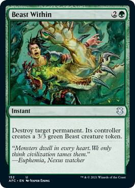 Beast Within 152 card from Commander: Adventures in the Forgotten Realms