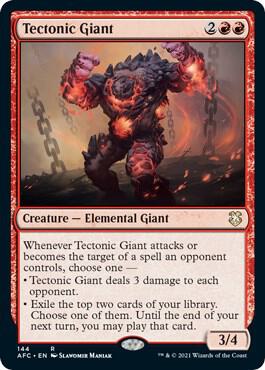 Tectonic Giant 144 card from Commander: Adventures in the Forgotten Realms