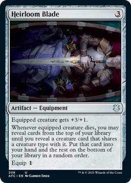 Heirloom Blade 208 card from Commander: Adventures in the Forgotten Realms
