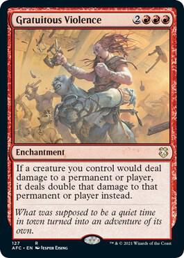 Gratuitous Violence 127 card from Commander: Adventures in the Forgotten Realms